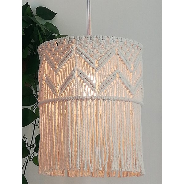 Macrame Cotton Boho Chandelier Lamp by Kaahira