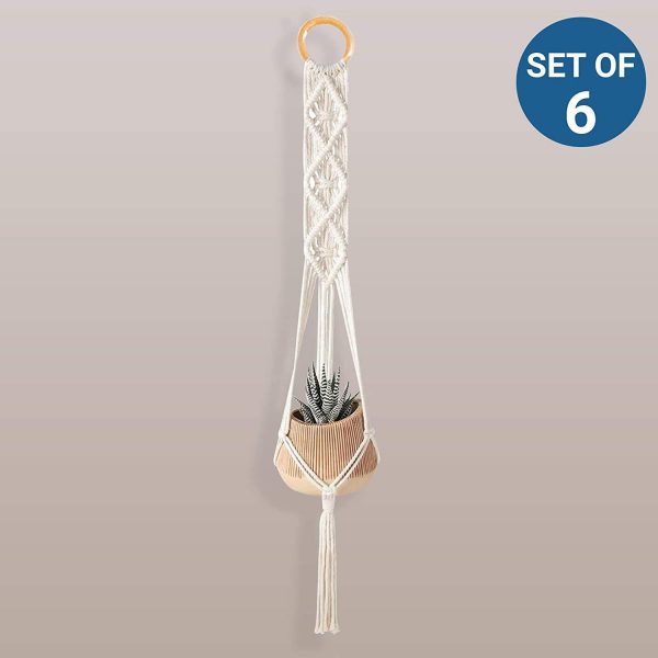 Macrame Handcrafted Plant Hanger (Off White) - PH-09A