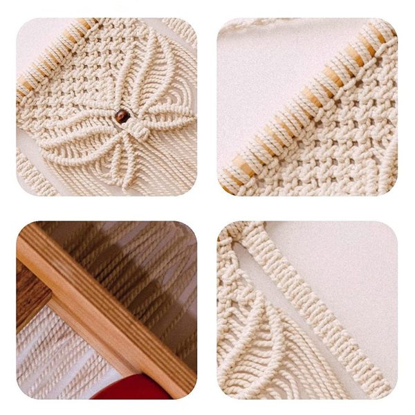 Macrame Boho Decor Wall Hanging Shelf Butterfly Pattern by Kaahira (KM-WHS-N28) - 12x5 inches