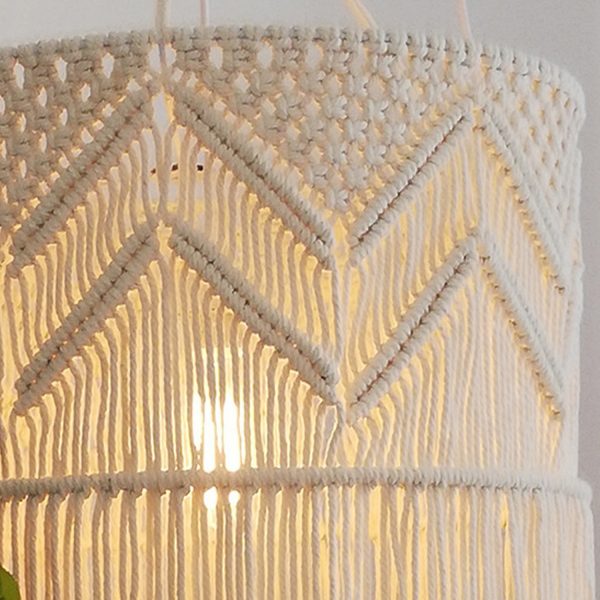 Macrame Cotton Boho Chandelier Lamp by Kaahira