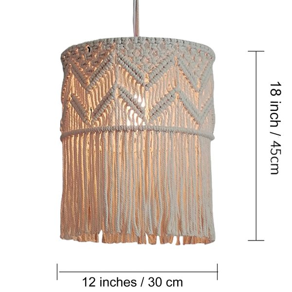 Macrame Cotton Boho Chandelier Lamp by Kaahira