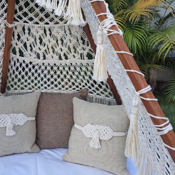 Handwoven Macrame Tent/Teepee in Bohemian Style by Kaahira