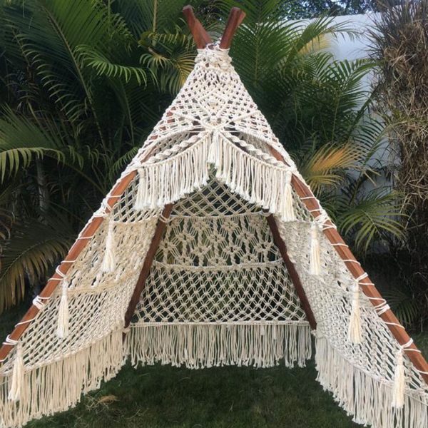 Handwoven Macrame Tent/Teepee in Bohemian Style by Kaahira