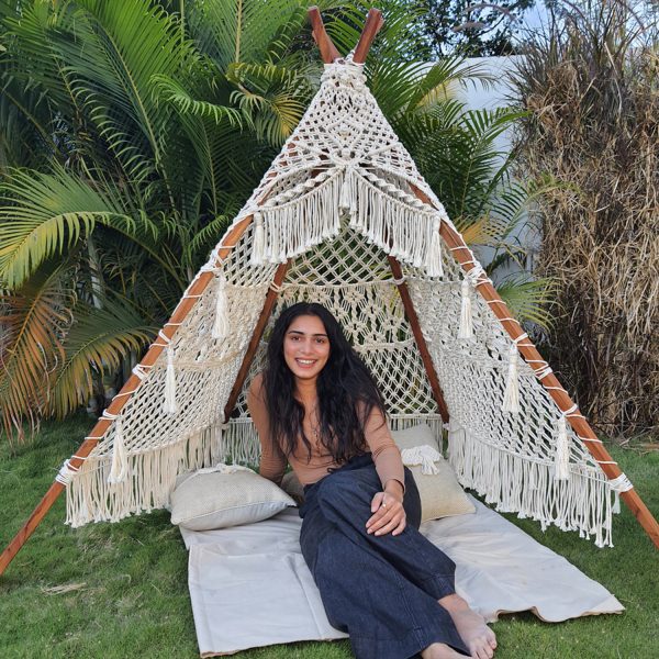 Handwoven Macrame Tent/Teepee in Bohemian Style by Kaahira