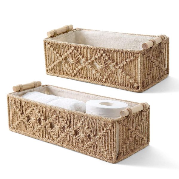 Kaahira Set of 2 Jute Macrame Baskets