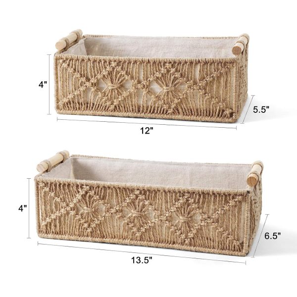 Kaahira Set of 2 Jute Macrame Baskets