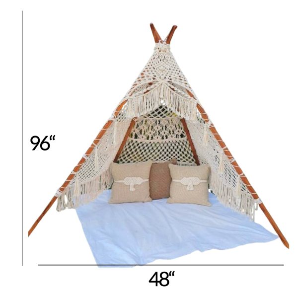 Handwoven Macrame Tent/Teepee in Bohemian Style by Kaahira