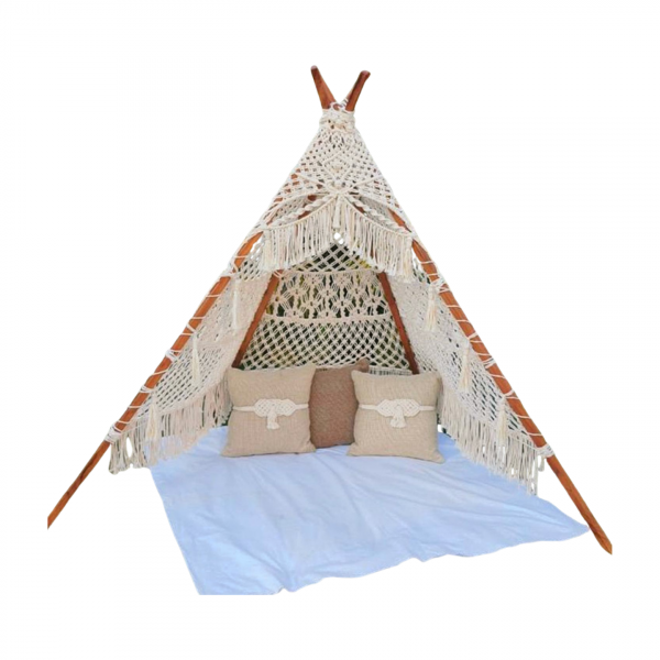 Handwoven Macrame Tent/Teepee in Bohemian Style by Kaahira