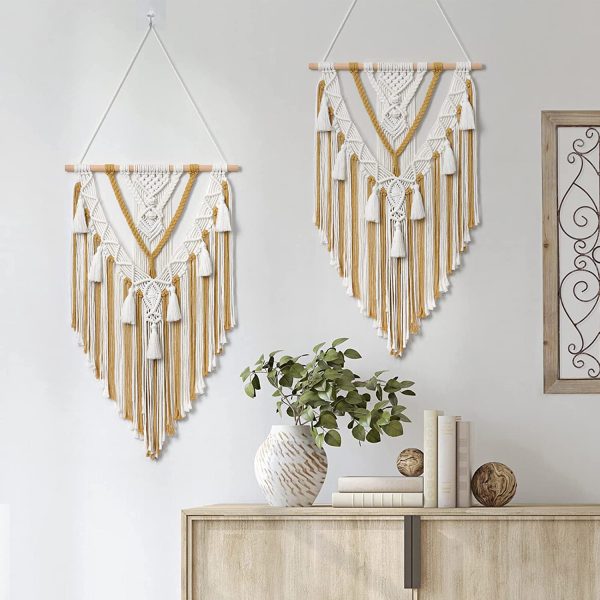 Boho Macrame Beautiful Wall Tapestry in Yellow