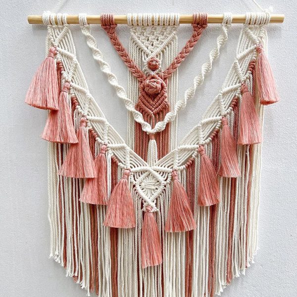 Boho Macrame Beautiful Wall Tapestry in Peach