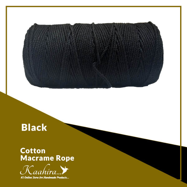 Kaahira Cotton Macrame Color Rope Black Color