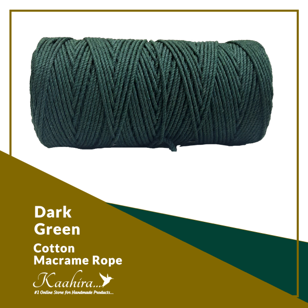 Kaahira Cotton Macrame Color Rope Dark Green Color