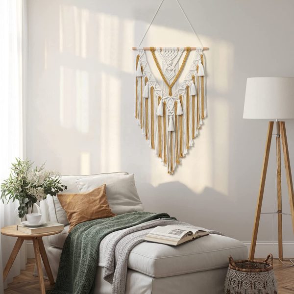 Boho Macrame Beautiful Wall Tapestry in Yellow