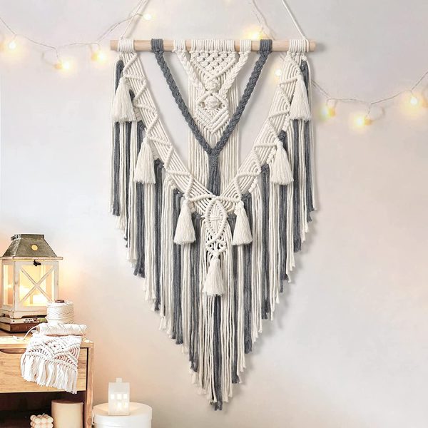 Boho Macrame Beautiful Wall Tapestry in Grey