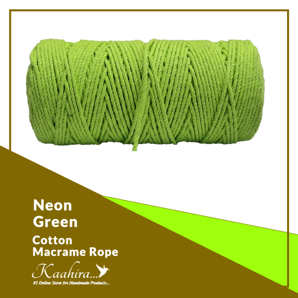 Kaahira Cotton Macrame Color Rope Neon Green Color