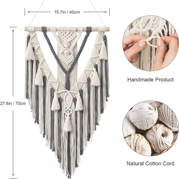 Boho Macrame Beautiful Wall Tapestry in Grey