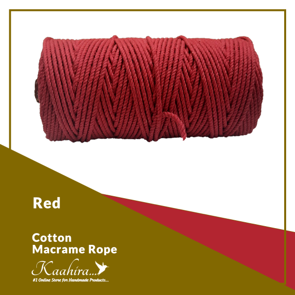 Kaahira Cotton Macrame Color Rope Red Color