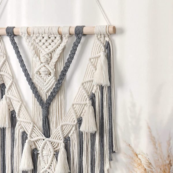 Boho Macrame Beautiful Wall Tapestry in Grey