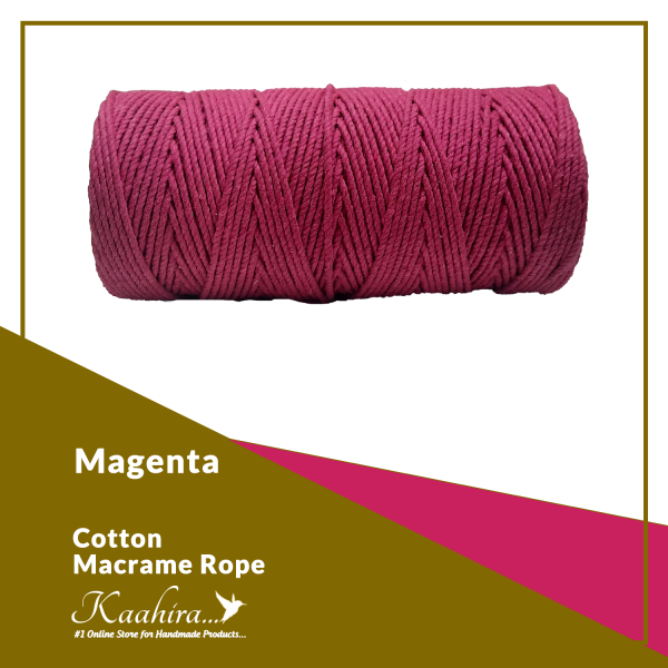 Kaahira Cotton Macrame Color Rope Magenta Color