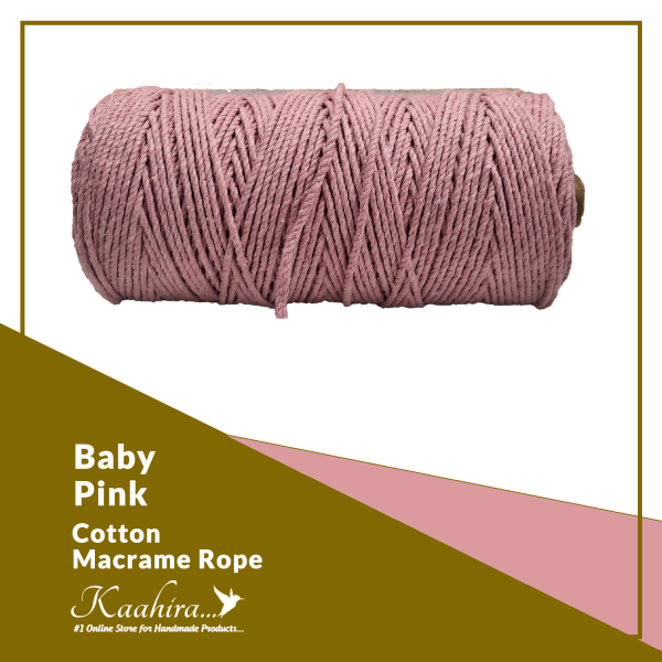 Kaahira Cotton Macrame Color Rope Baby Pink Color