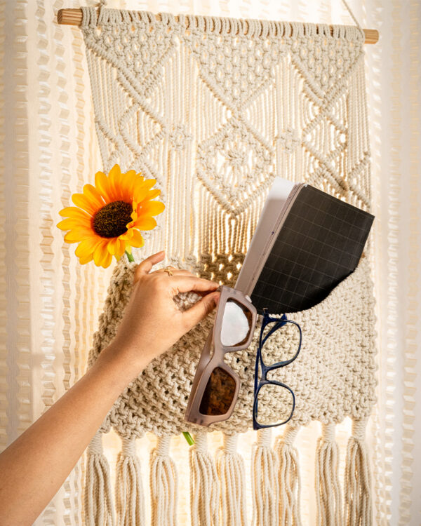 Boho Macrame Wall Pockets for Storage