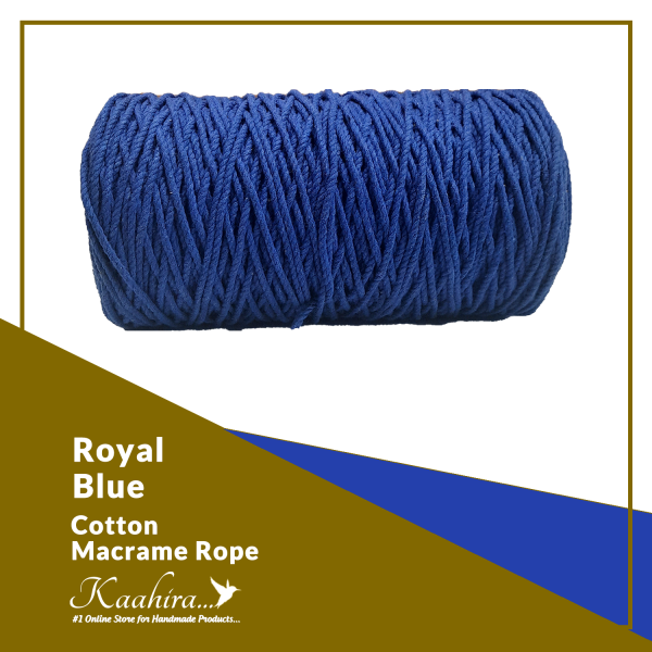 Kaahira Cotton Macrame Color Rope Royal Blue Color