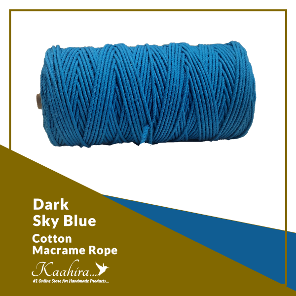 Kaahira Cotton Macrame Color Rope Dark Sky Blue Color