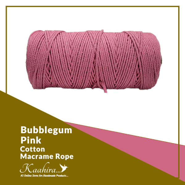 Kaahira Cotton Macrame Color Rope Bubblegum Pink Color