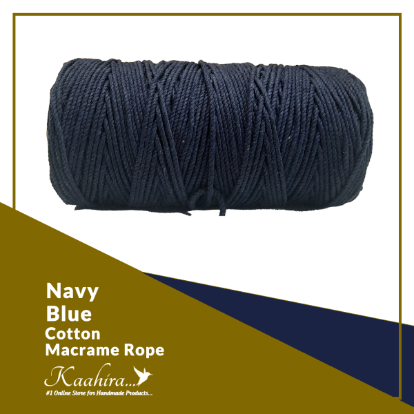 Kaahira Cotton Macrame Color Rope Navy Blue Color