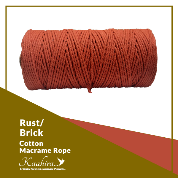 Kaahira Cotton Macrame Color Rope Rust/Brick Color