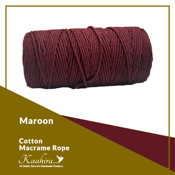 Kaahira Cotton Macrame Color Rope Maroon Color