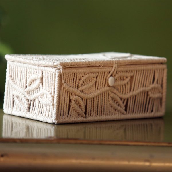 Kaahira Macrame Cotton Tissue Box Rectangle Shape