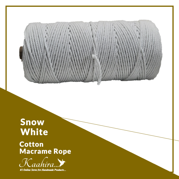 Kaahira Cotton Macrame Color Rope Snow White Color