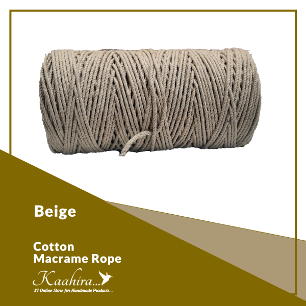 Kaahira Cotton Macrame Color Rope Beige Color