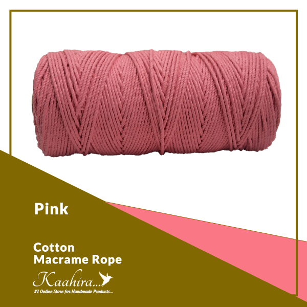 Kaahira Cotton Macrame Color Rope Pink Color