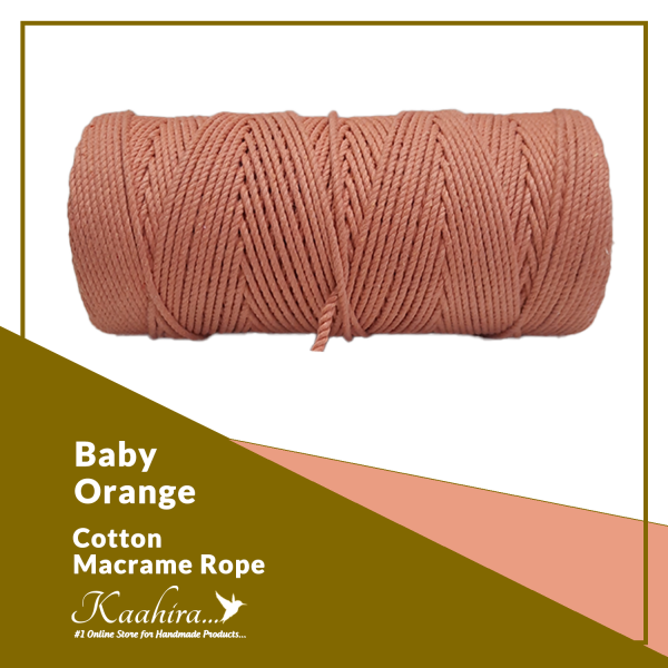 Kaahira Cotton Macrame Color Rope Baby Orange Color