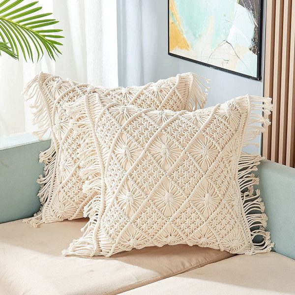 boho macrame cushion covers