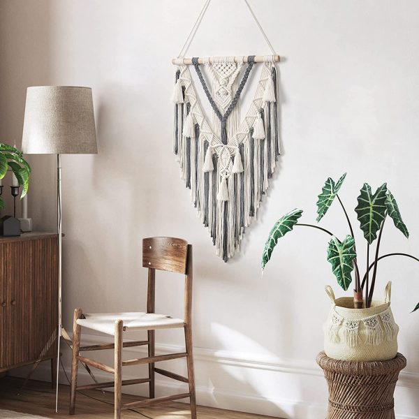 Boho Macrame Beautiful Wall Tapestry in Grey