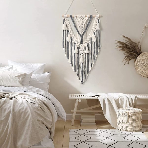 Boho Macrame Beautiful Wall Tapestry in Grey