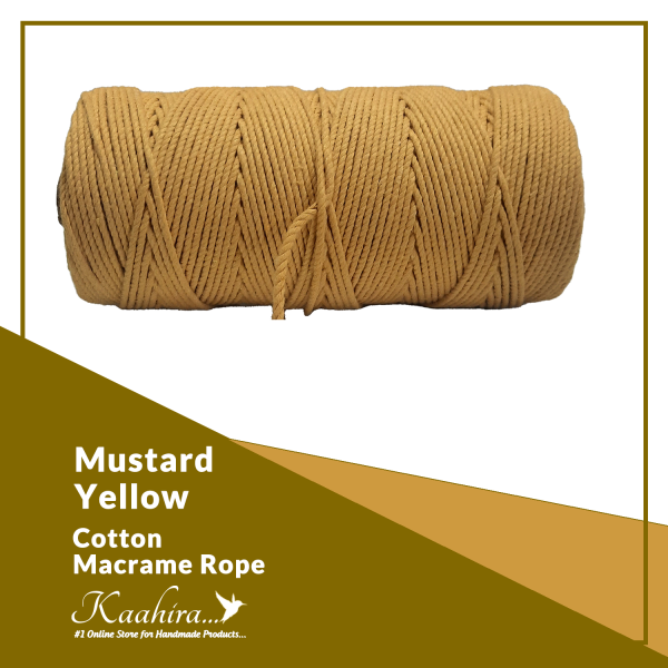 Kaahira Cotton Macrame Color Rope Mustard Yellow Color