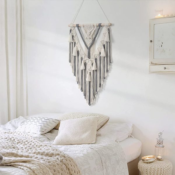 Boho Macrame Beautiful Wall Tapestry in Grey