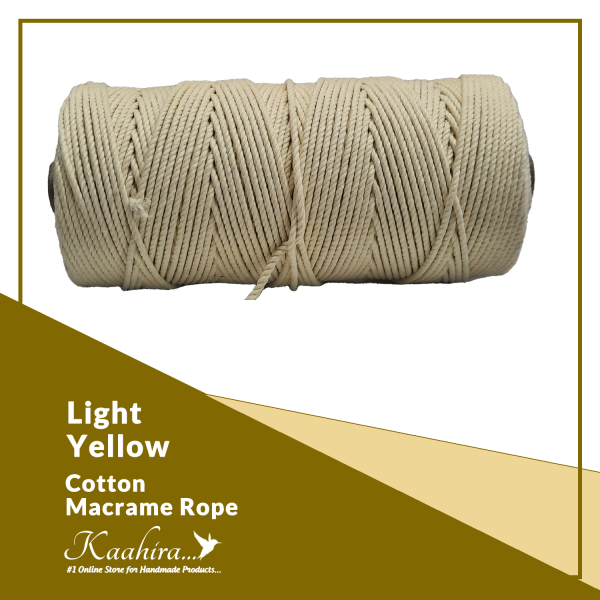 Kaahira Cotton Macrame Color Rope Light Yellow Color