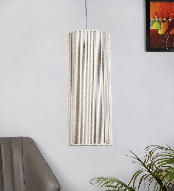 Modern Macrame Chandelier Off White