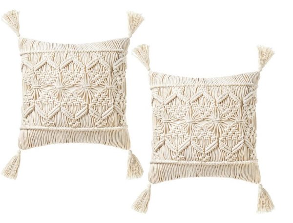 Boho Macrame Cushion Covers with Tassels