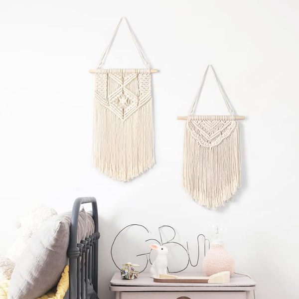 Wall Tapestry Set of 2 in Off White