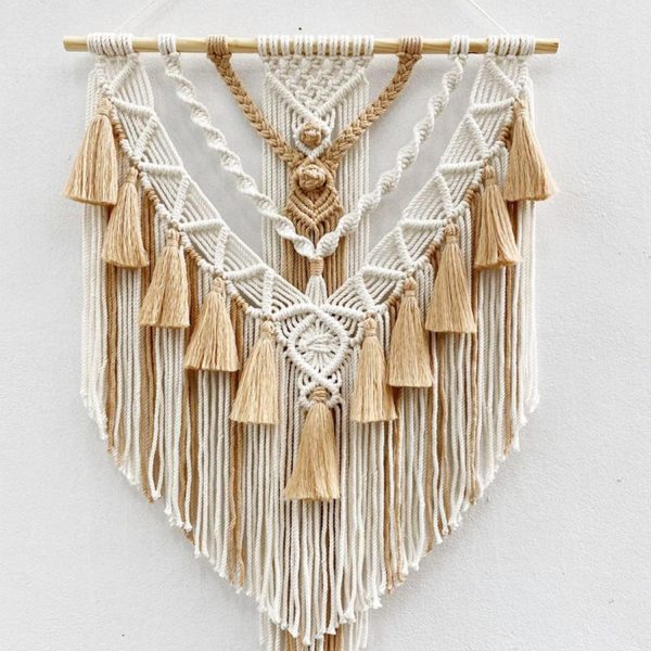 Boho Macrame Beautiful Wall Tapestry in Beige