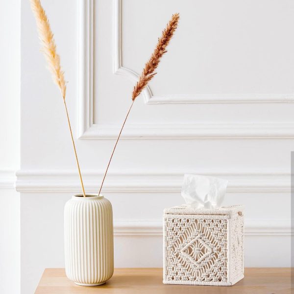 Kaahira Macrame Cotton Tissue Box