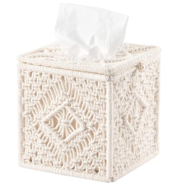 Kaahira Macrame Cotton Tissue Box