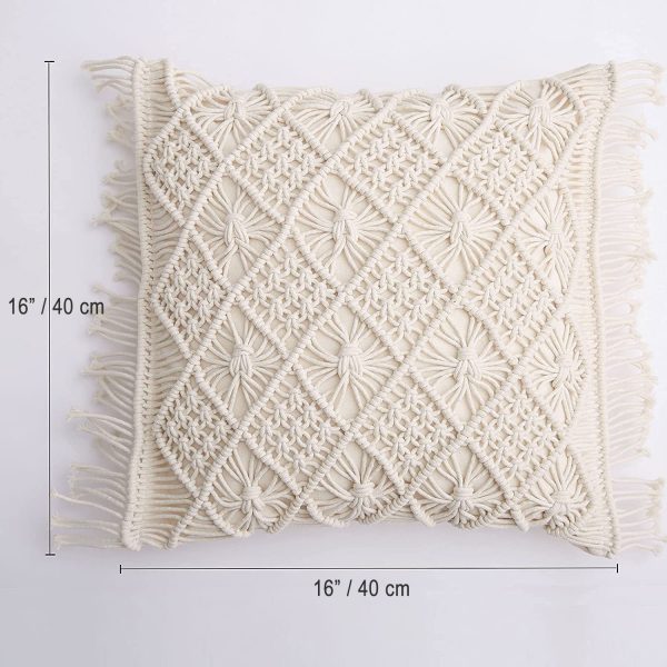 Boho Macrame Cushion Covers Abstract Pattern