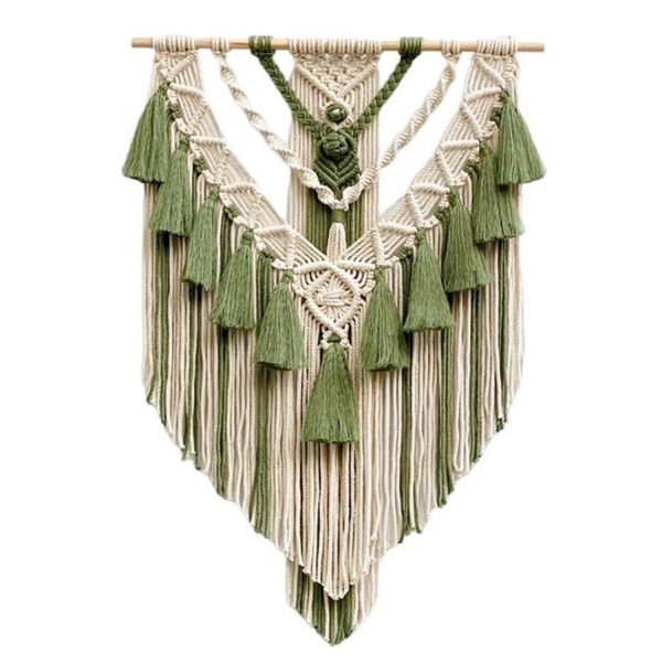 Boho Macrame Beautiful Wall Tapestry in Olive Green